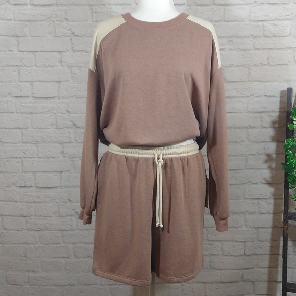 MWYM Nordstrom Oli Viv Casual Comfy Sweater Shorts 2pc Lounge Active Set Outfit - Picture 3 of 11